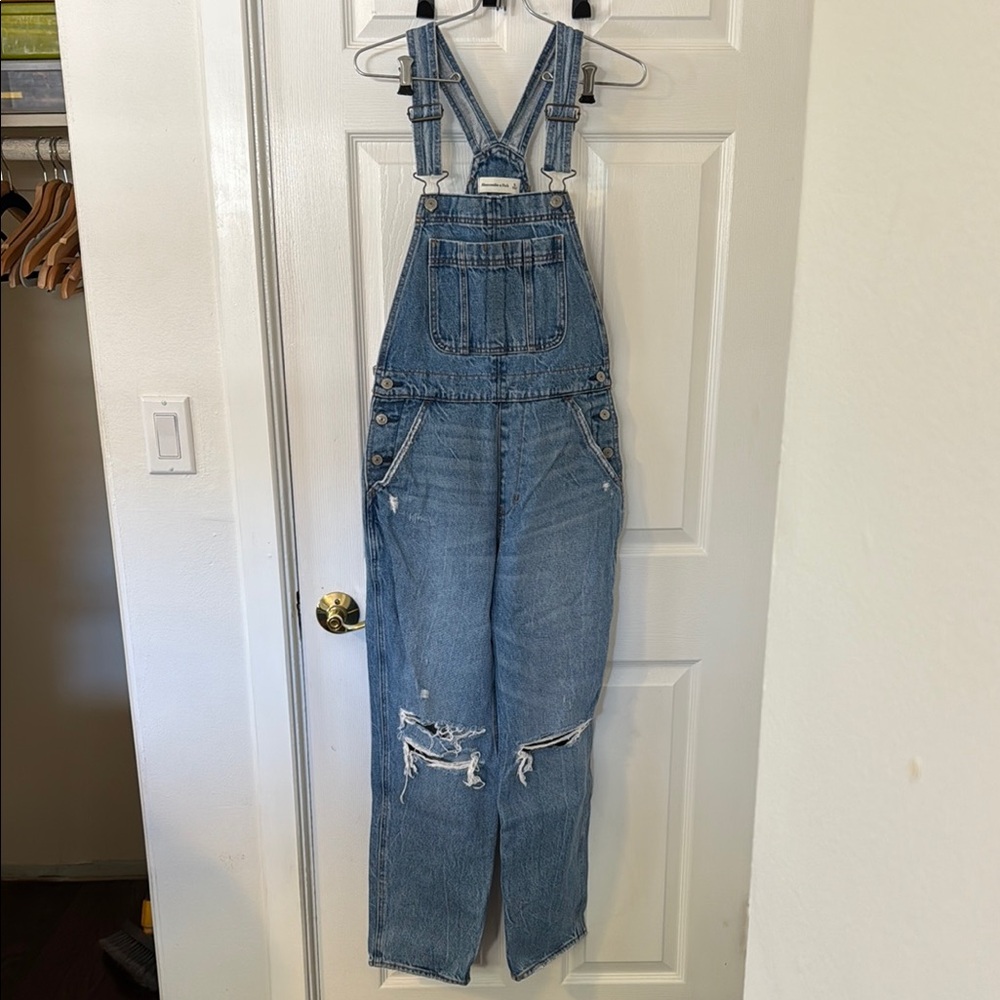 Abercrombie & Fitch Classic Blue Denim Overalls